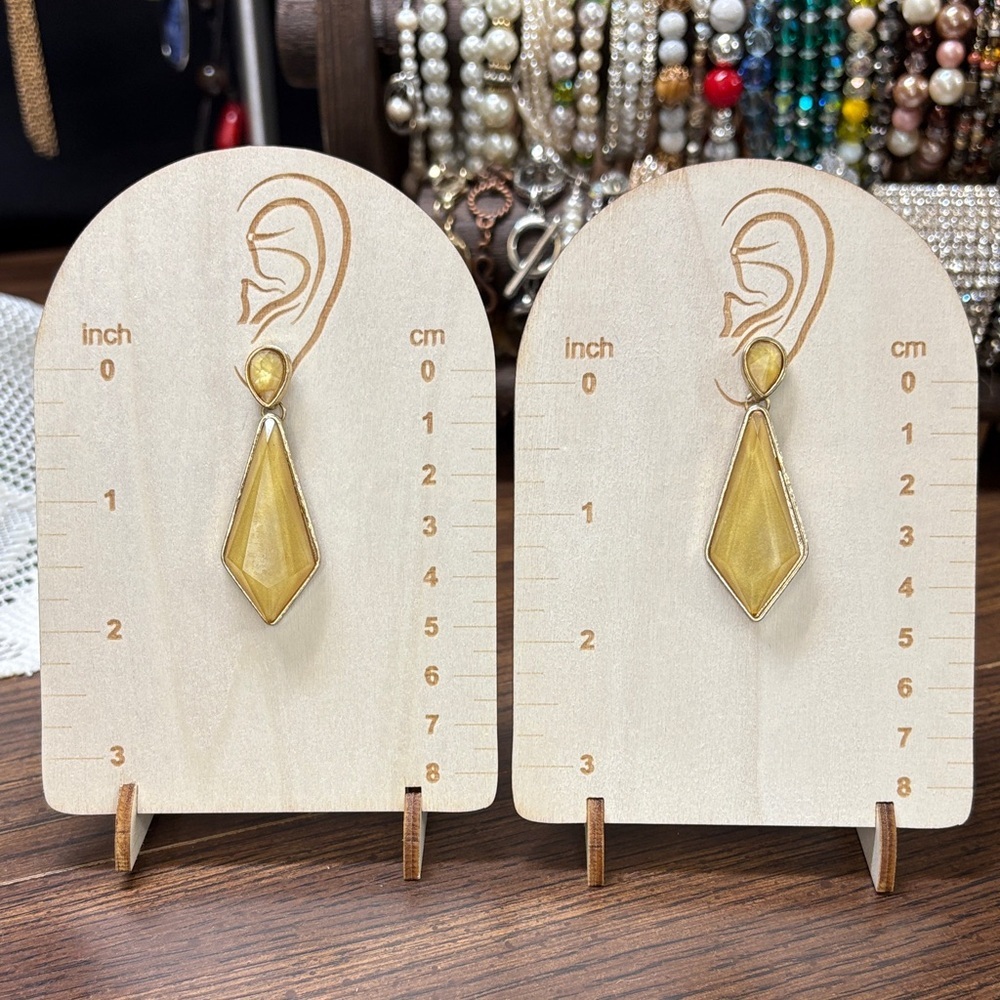 Elegant Yellow Dangle Earrings